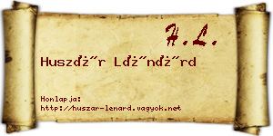 Huszár Lénárd névjegykártya